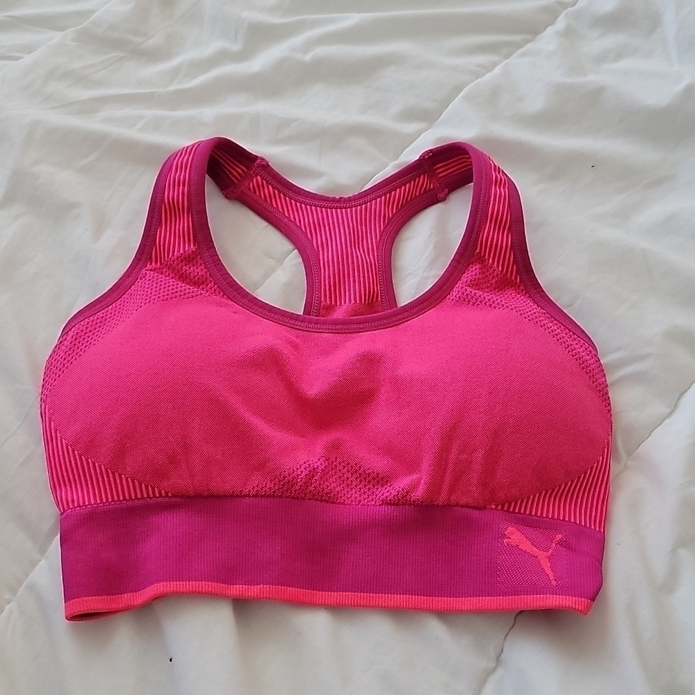 Puma pink seamless sport bra